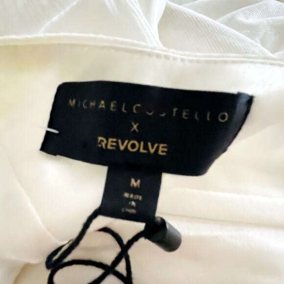 Michael Costello x Revolve Ivory Chain Drape Midi Dress M NWT Bridal - Picture 7 of 9